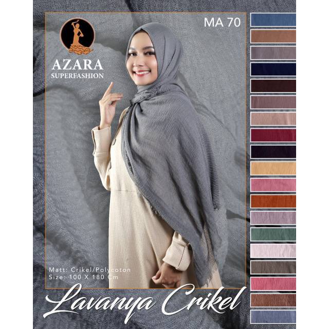 Hijab muslimah Pashmina Lavanya XL crinkle