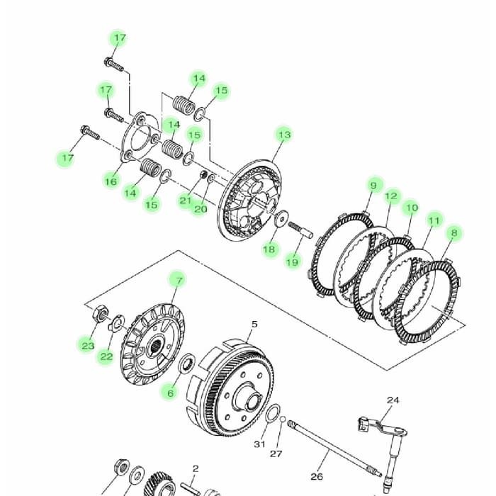 KOPLING ASSY, SLIPPER CLUTCH R15 VVA, MX KING ASLI YAMAHA