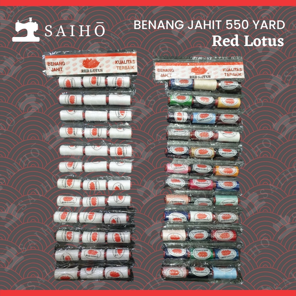 Benang Jahit 500 yard  - Mix Color dan Putih (36 pcs)