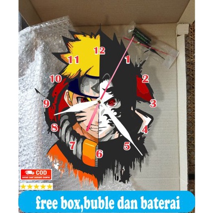 JAM DINDING KARAKTER NARUTO ANIME UNIK BESAR KAYU VINTAGE SOUVENIR JAM CAFE Kevinart