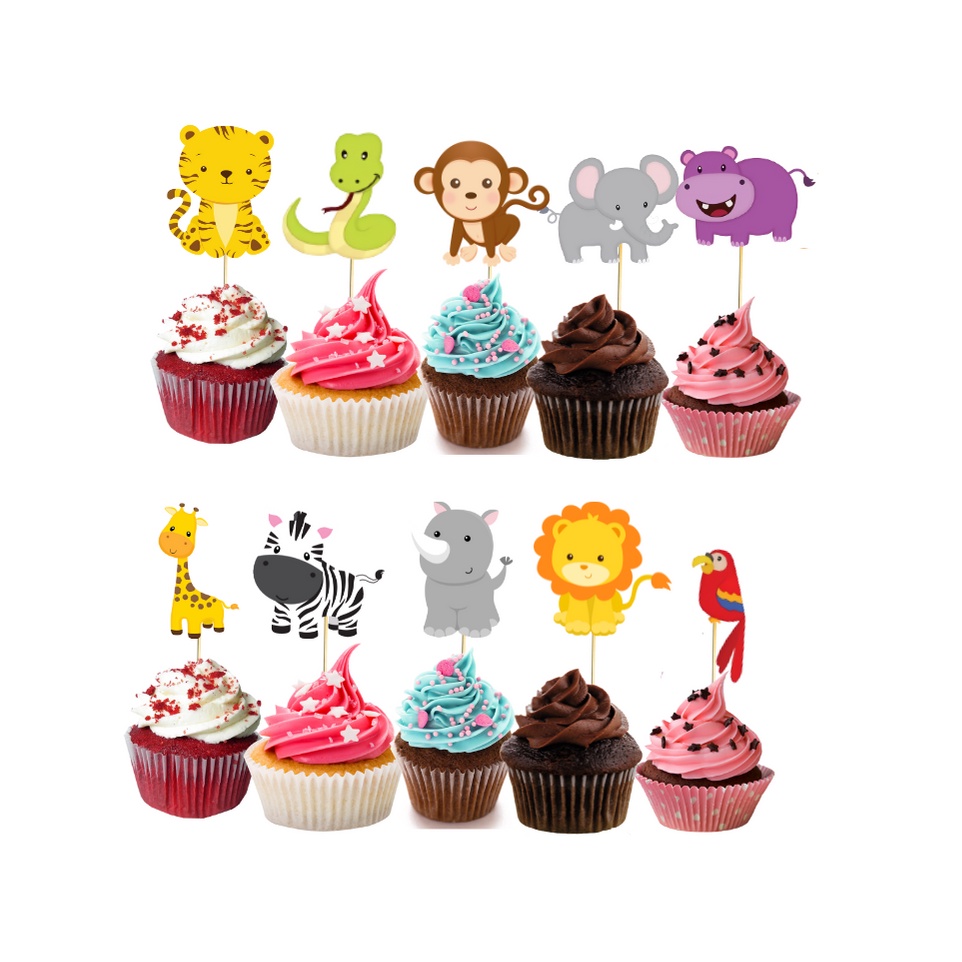 

Cupcake topper cake Animal, safari, hewan / hiasan kue cupcake