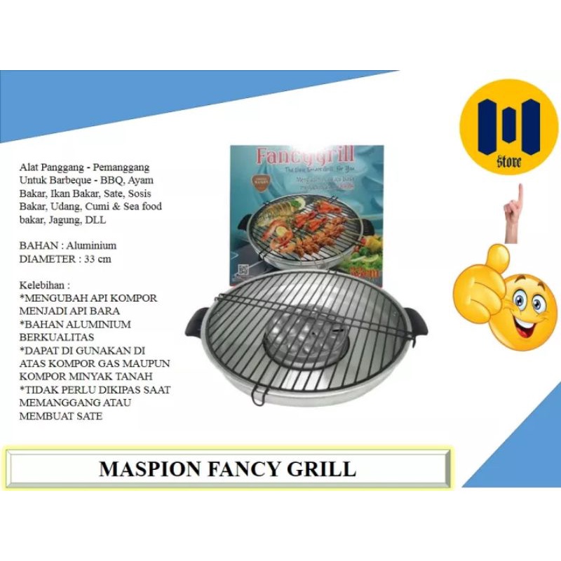 (COD/GRATIS ONGKIR) Fancy Grill maspion 33cm alat bakar panggang kompor serbaguna asli ori