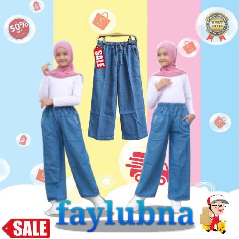 CELANA KULOT JEANS ANAK 4-16 TAHUN / KULOT JEANS ANAK PEREMPUAN / JEANS KULOT ANAK TANGGUNG