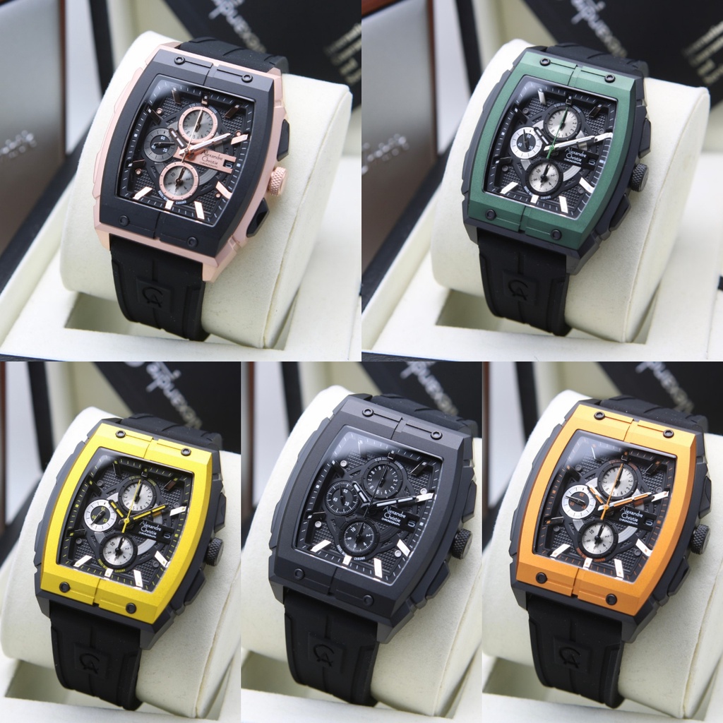 JAM TANGAN PRIA ALEXANDRE CHRISTIE AC 6598 RUBBER ORIGINAL GARANSI RESMI 1 TAHUN