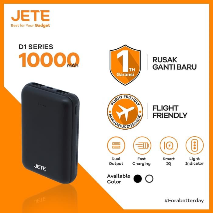 JETE D1 10.000MAH POWERBANK GARANSI RESMI JETE TERMURAH