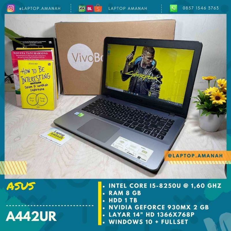 Asus VivoBook A442UR Core i5 gen 8 RAM 8 GB HDD 1 TB NVDIA 930MX Fullset