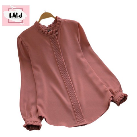 TERMURAH IMJ LILAC baju atasan wanita terbaru blouse korean style blouse wanita lengan panjang impor