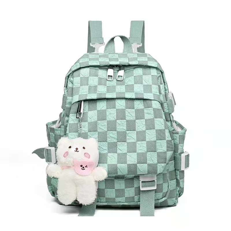 TASHAPPY MV303535 Tas RANSEL Fashion Wanita Motif Kotak Ada Gantungan Boneka model korea supplier tas import BQ3535