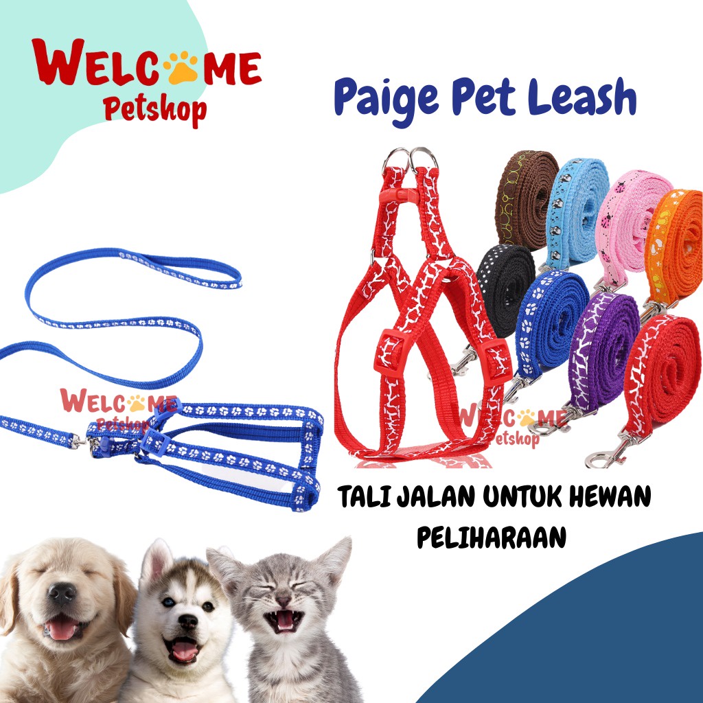 Paige Pet Leash Tali Jalan Ulir Badan Anjing Kucing Kelinci