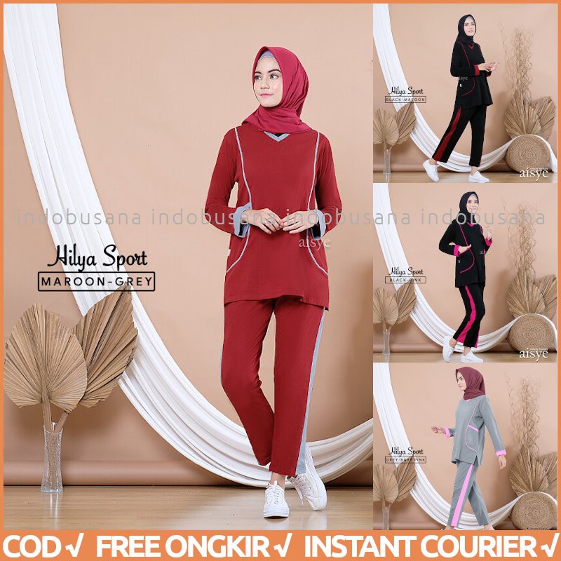 Baju Senam Wanita Setelan Olahraga Muslimah Sporty Muslim HILYA AISYE