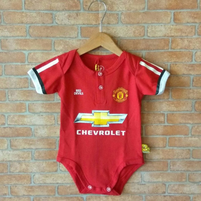 Baju Kaos Bola Bayi Anak Perempuan Laki Lucu I Manchester United Home