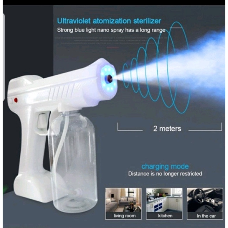 NANO SPRAY GUN DISINFEKTAN WIRELES PROTABLE 800ML UV-ALKOHOL SEMPROTAN