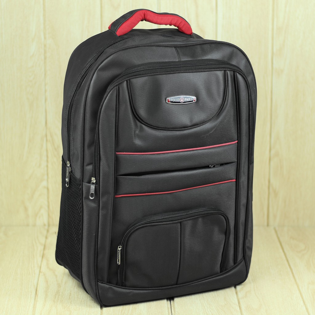 Tas Punggung Pria Polo Mikro Garis Coklat Sekolah Kuliah Kerja Ransel Sekolah Tebal Anak SMP Laptop Gendong Pria Bonus raincover nyaman di punggung