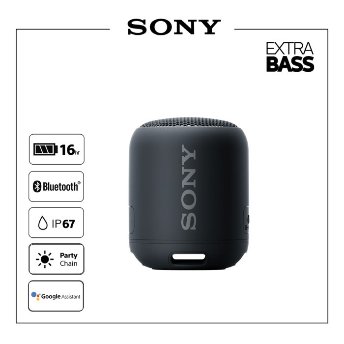 Sony Srs-Xb12 Black Extra Bass Waterproof Bluetooth Speaker / Xb12