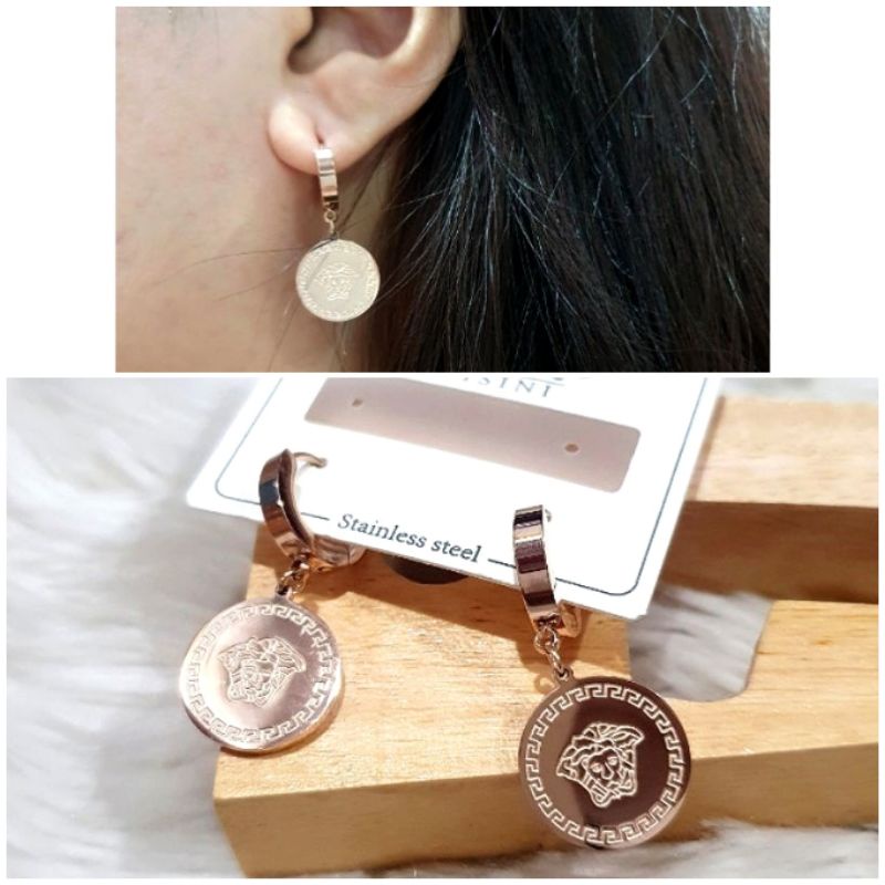 Anting Titanium Premium asli Rosegold earring Stainless Steel anti karat anti alergi Ta-41