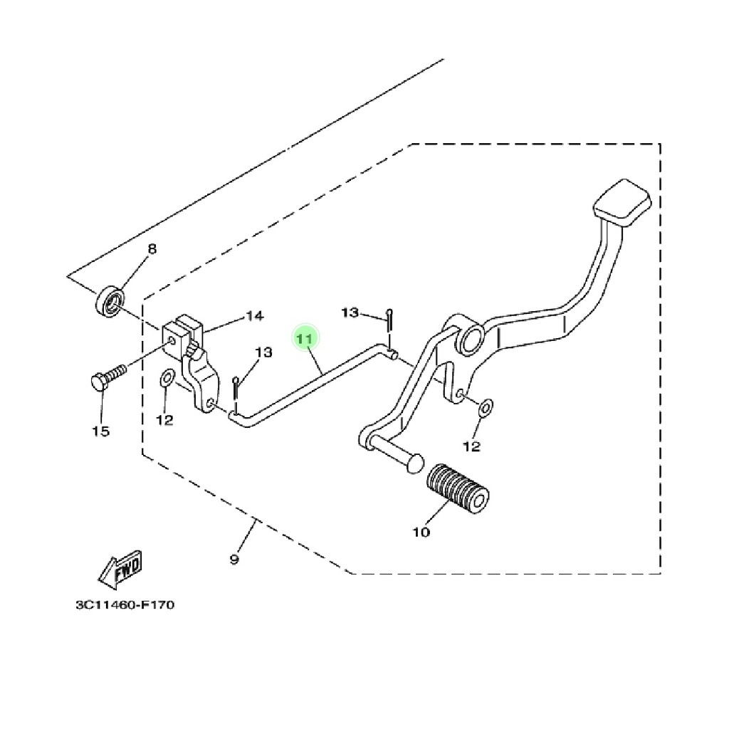 BESI ROD SHIFT U SAMBUNGAN PENGHUBUNG PEDAL OPERAN GIGI PERSENELENG VIXION ORI YGP 3C1-E8115-00