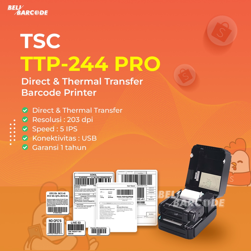 BARCODE PRINTER TSC TTP 244 PRO - TTP24 PRO - GARANSI