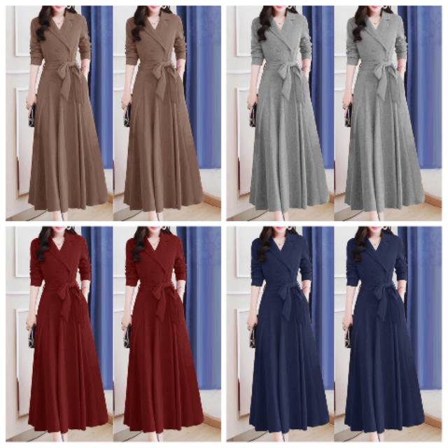 GEVANA MAXY RANIA MAXY AGNES MAXY DRESS MOSCREPE BERKERAH