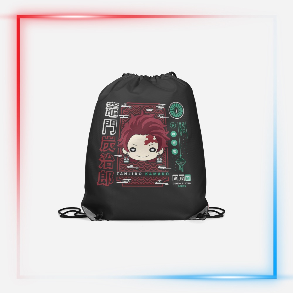 String Bag / Tas Serut Fullprint 3D Karakter Anime Demon Slayer - Tanjiro Kamado Art 1