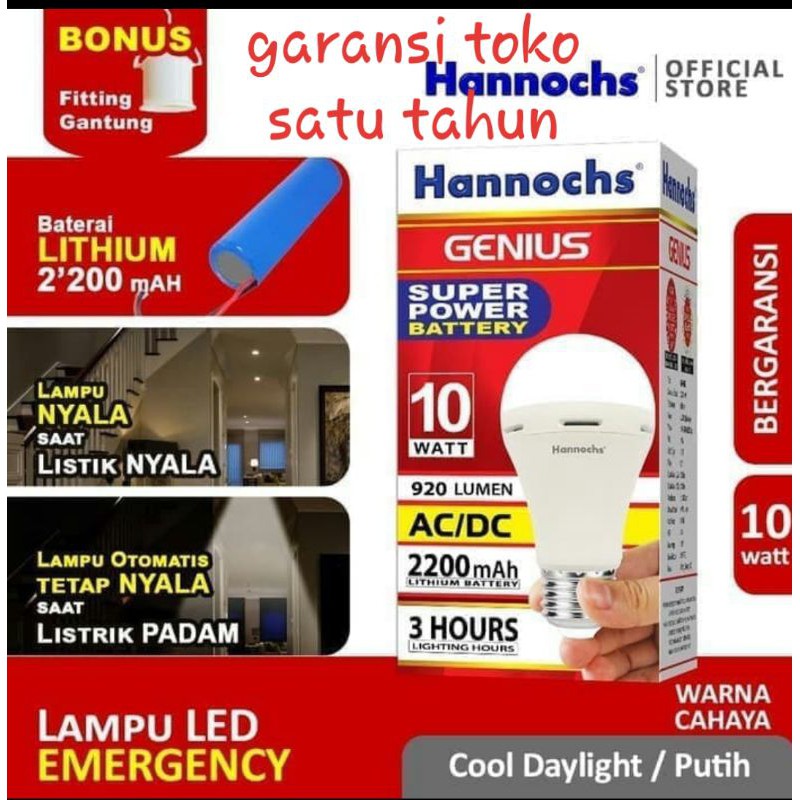 Lampu emergency led Hannochs 10 watt