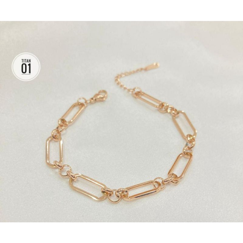 gelang titanium gold / rose gold