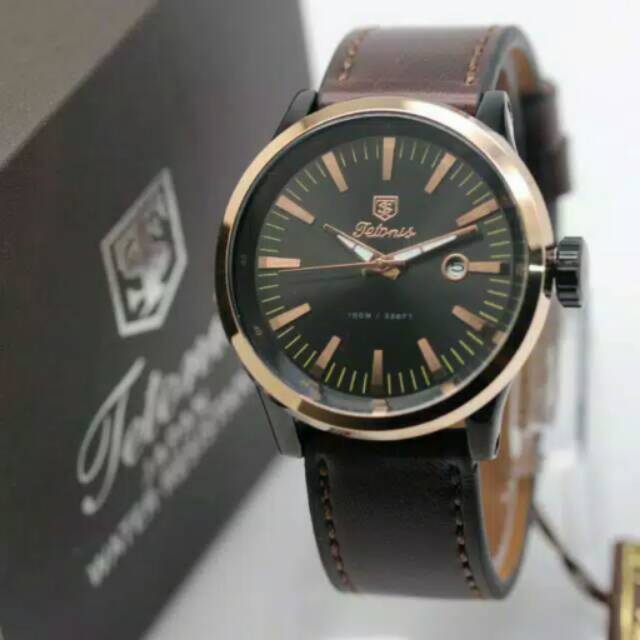 Jam Tangan Pria Tetonis Original Tali Kulit