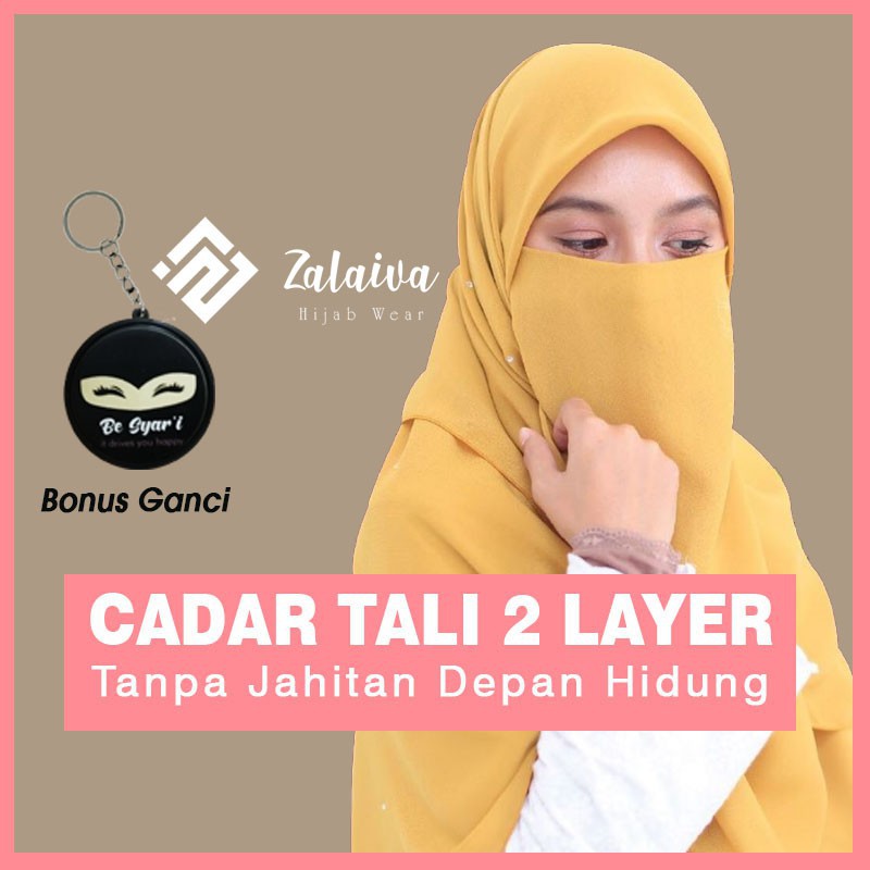Cadar Tali 2 Layer Tanpa Jahitan Bawah Mata Niqab SIFON CERUTY Purdah Niqob Burqa