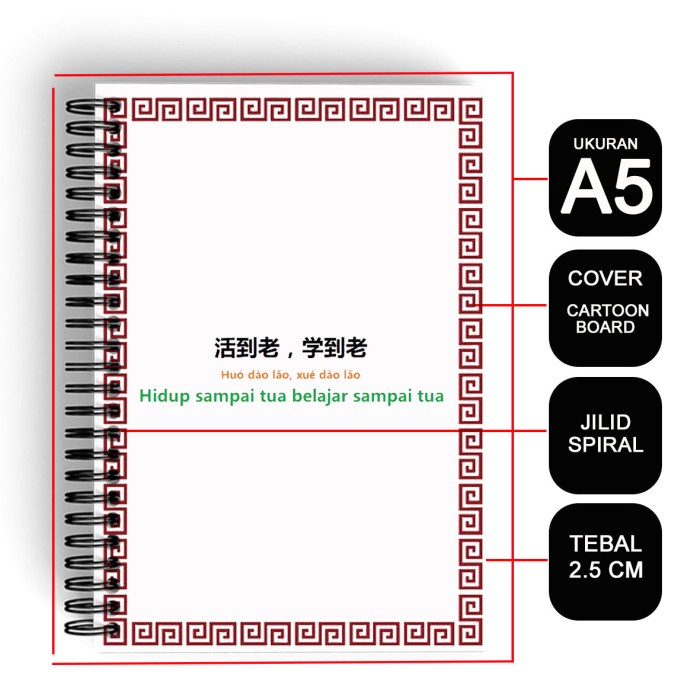 

Lucu Notebook Cover Tebal A5/Buku Kotak-Kotak Rulled/Spiral Kawat Book 01 Terlaris