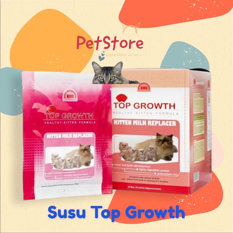 Susu Kucing Top Growth 30 gr untuk kucing kitten menyusui dewasa