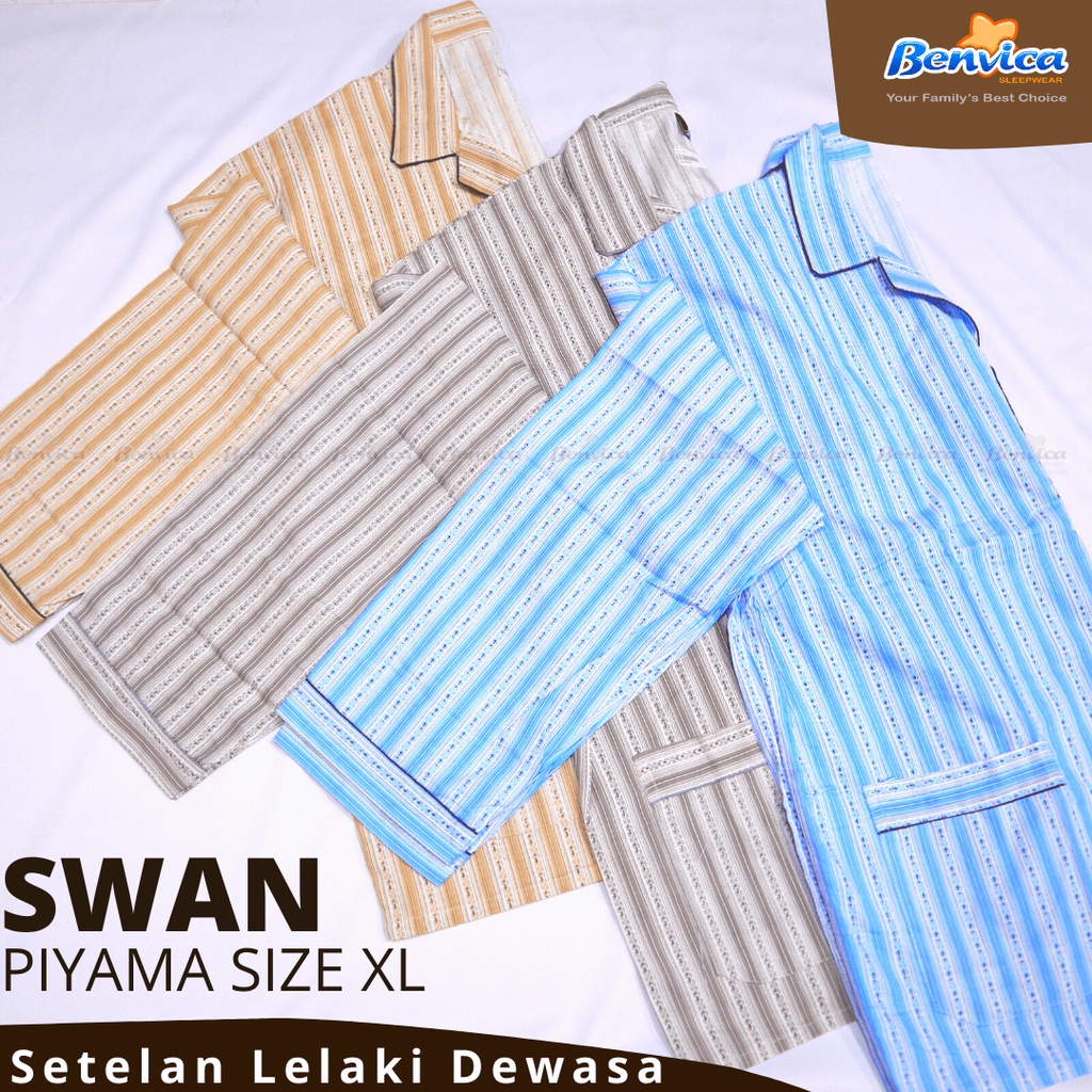 BAJU TIDUR PIYAMA LAKI-LAKI DEWASA XL SWAN