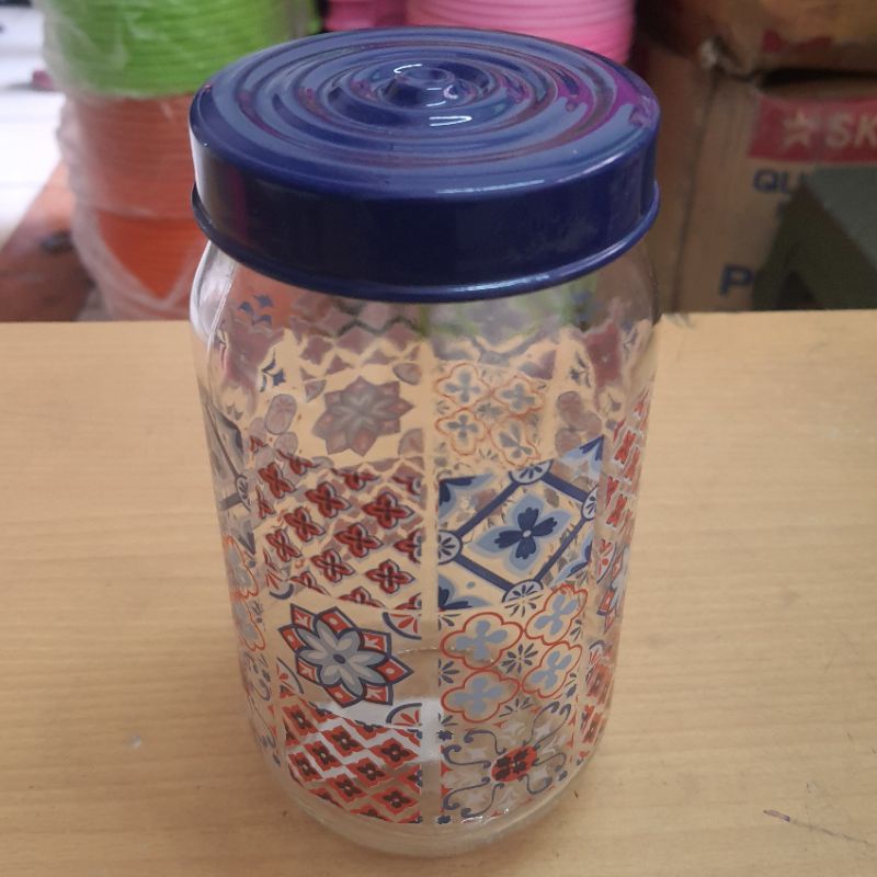 Toples Kaca / Toples mozaik / Toples tutup plastik 1000 cc