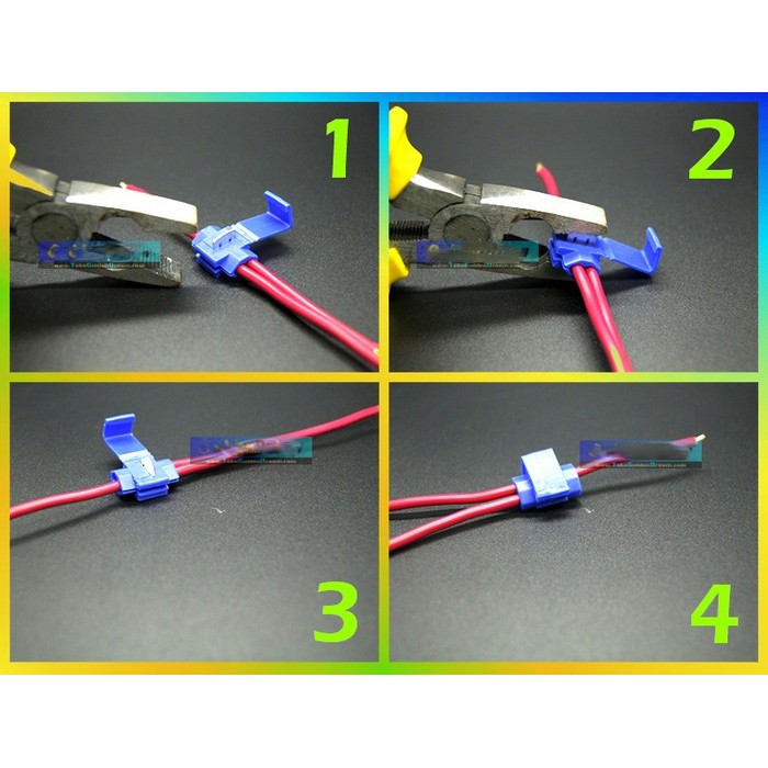 BIRU SNAP LOCK Quick Splice Wire Connector Jumper Kabel Kupas Lipat