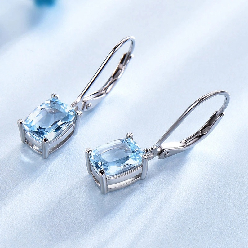 Fancyqube Perhiasan Anting Drop Warna Biru Langit Gaya Minimalis Elegan Untuk Pengantin Pernikahan