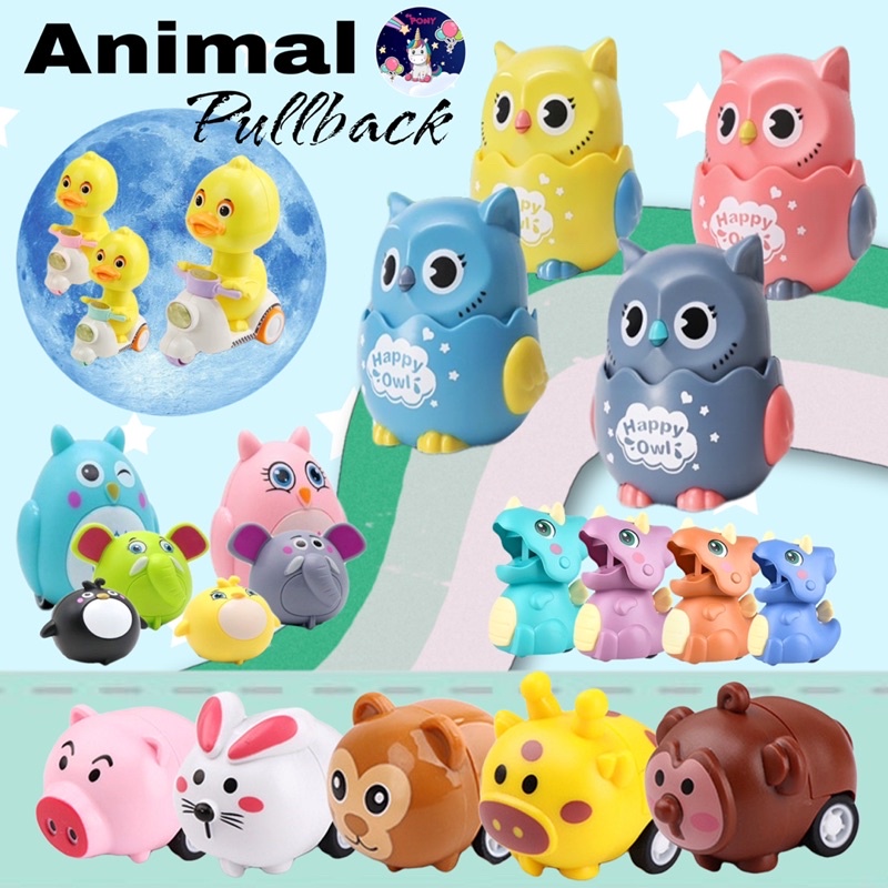 Animal Pullback Owl karakter Binatang Dino Hewan Mainan