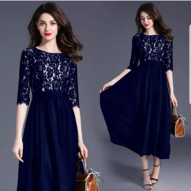  Dress  pesta brokat  panjang  set dress  casual formal resmi 