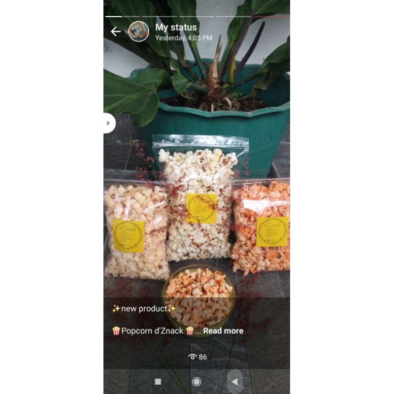 

popcorn dznack ukuran sedang