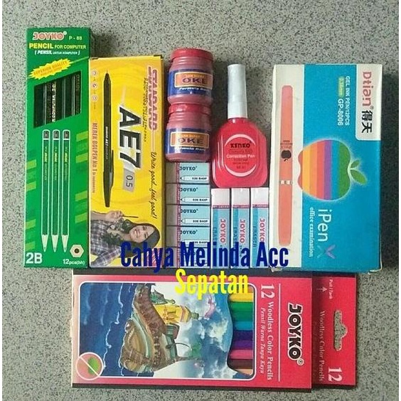 

Satu paket Perlengkapan Alat Tulis Sekolah Joyko dan Standard