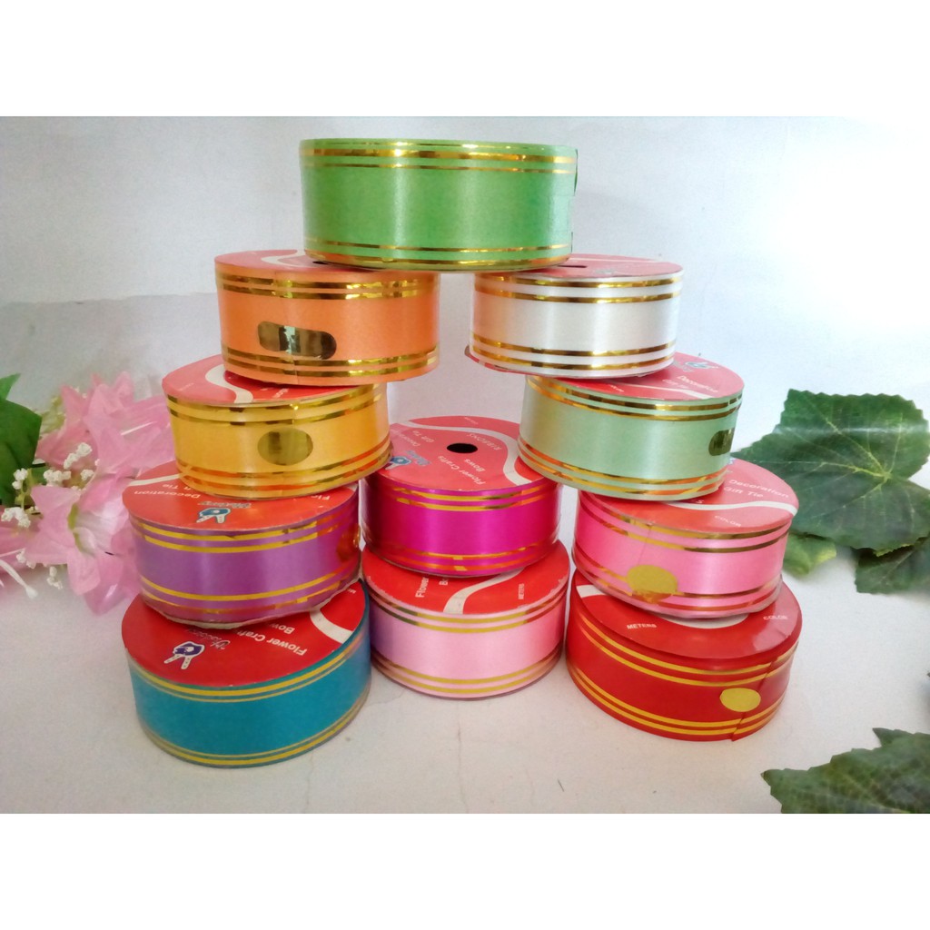 Pita Jepang list emas 1 1/2 / 4cm