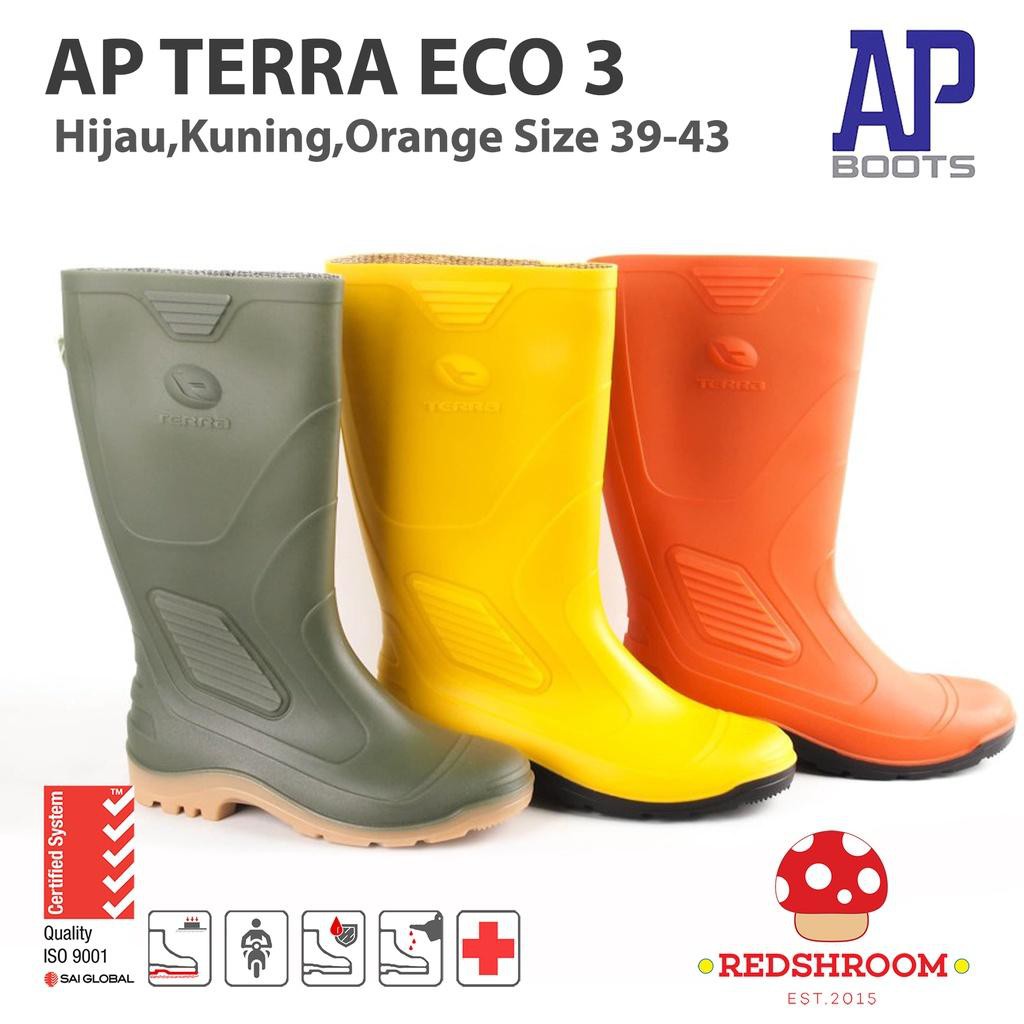 SEPATU BOOTS TINGGI AP BOOTS AP TERRA ECO 3 HIJAU KUNING ORANGE