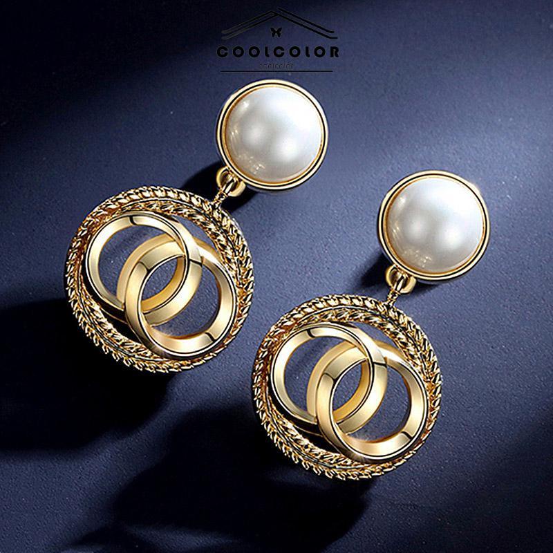 COD  Anting  Fashion Gaya Istana Anting-Anting Mutiara Anting-Anting Wanita Anting-Anting Kepribadian- cl