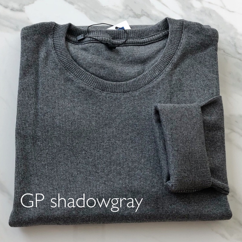 longsleeve rib basic sweater premium baju lengan panjang KALLYOUTFIT-GP SHADOWGRAY..