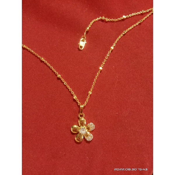 kalung Medan pentul cc zicron 45cm dan 50cm lapis emas 24 k