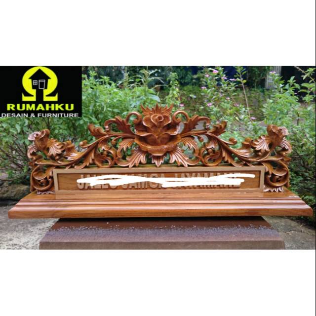 

Papan nama ukir jati