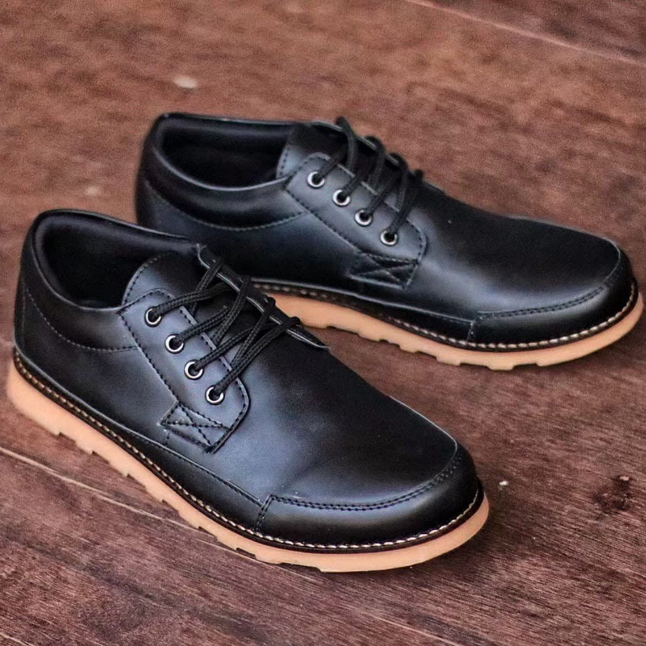 Sepatu Formal Kerja Pria Original Handmade Sepatu Pantofel Tali Casual Santai Dinas Gereja Nikahan Kulit Synthetic Branded ORI