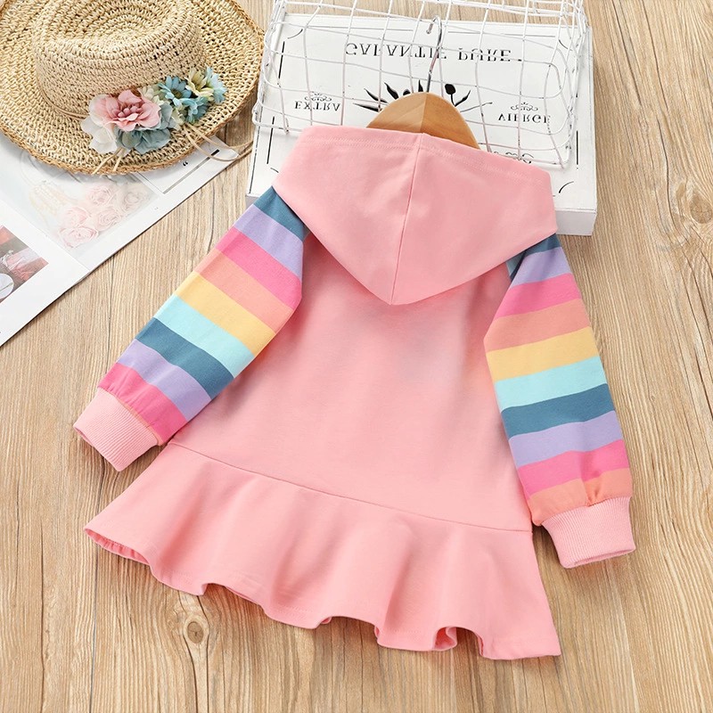 [Brandedbaby] ATASAN HOODIE ANAK PEREMPUAN IMPORT MOTIF RAINBOW SUPER SOFT