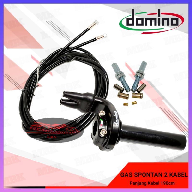 (Domino) Gas Spontan gas sepontan KSR motor 1 kabel 112cm impor motor ninja 150 R-RR, Satria Fu, RX king, Supra, Jupiter, Shogun, Supra, mx Dll-Gas 2kabel domino
