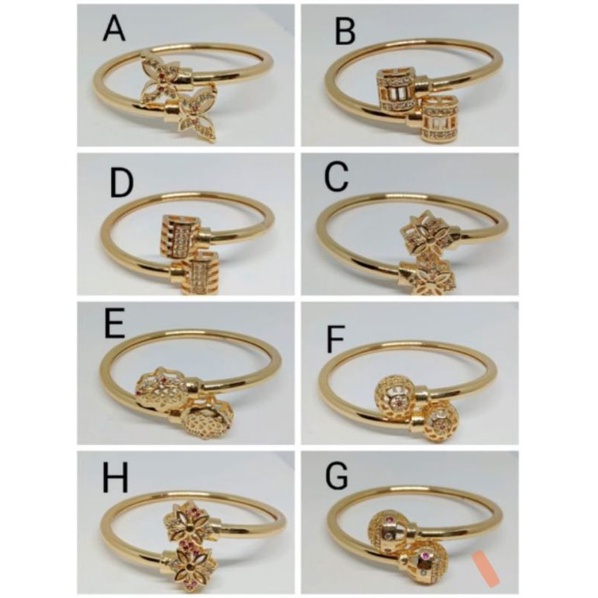 RJJ14. Gelang xuping anak anak lapis emas dgn mata zircon ukuran 5 cm flexibel