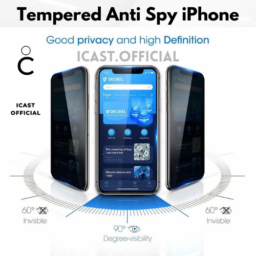 Anti Spy Tempered Glass iPhone Antispy Antigores Anti Gores Privacy Screen Guard iPhone 7 8 X XR XS XS Max 11 12 13 Pro Max