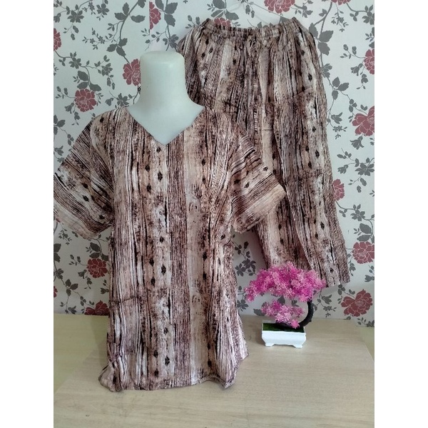 set rayon premium 3L lD 116 motif serat kayu super jumbo