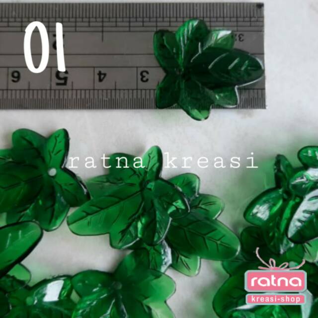 BAHAN MANIK ACRYLIC DAUN HIJAU (No. 1, 2, 3, 6, 7, 8, 9, 10)